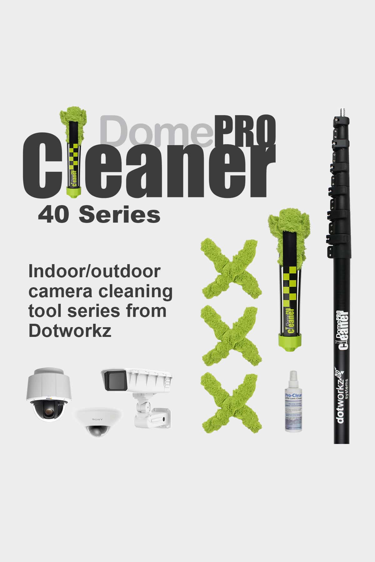 DomeCleanerPRO 40 Foot Carbon Fiber Extension Pole from Dotworkz (DW-EP40)  - Dotworkz