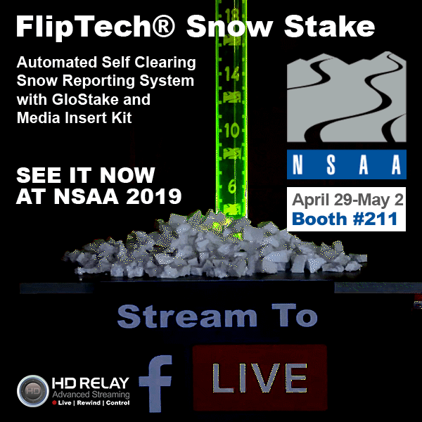 The FlipTech® Snow Stake is a LIVE Camera and Snow Reporting Kit