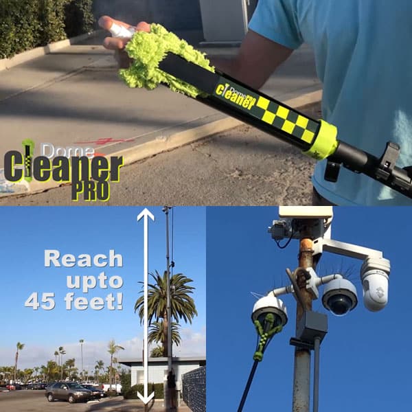 The DomeCleanerPRO is the quickest and safest way to clean any live video camera lens